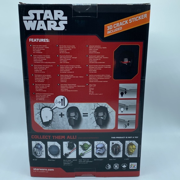 Star Wars Kylo Ren 3D Deco Light LED Bulbs Wall Decor - Picture 6 of 14